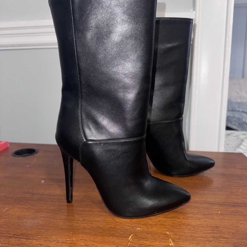 Vegan Leather Stiletto Heel Minimalism Ankle Boots